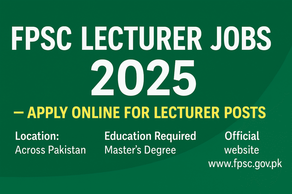 FPSC lecturer jobs