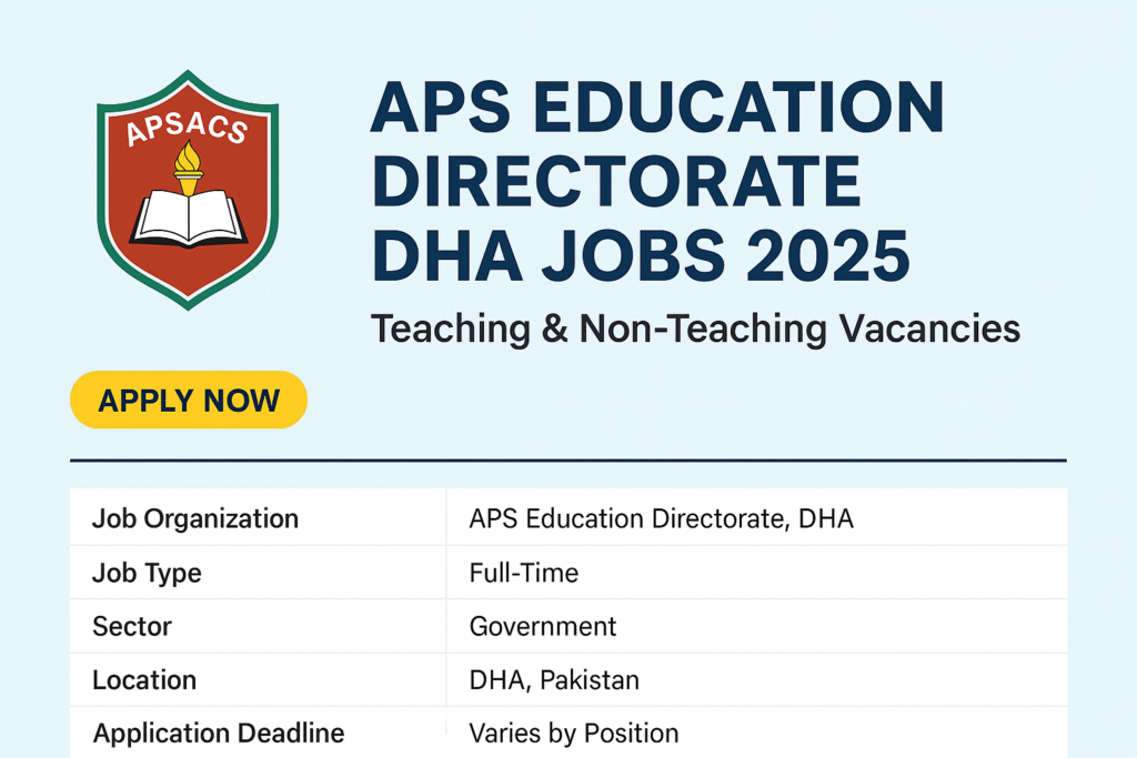 APS Education Directorate DHA Jobs