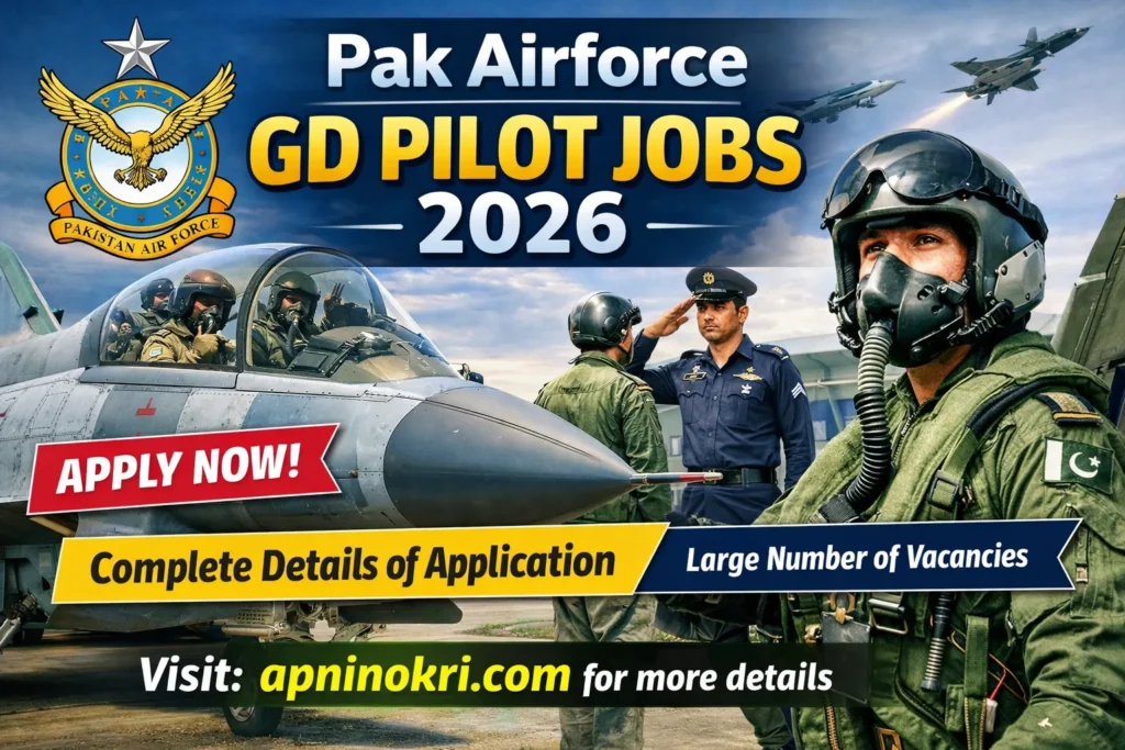 Pak Airforce GD Pilot Jobs are recently announced. Pakistan Airforce has officially announced to receive the applications from both male and females accross Pakistan for GD Pilot post. All the young talented, motivated and interested candidates can apply for this if they match the eligibility criteria. Check eligibiliy criteria, application method and benefits of this job here.